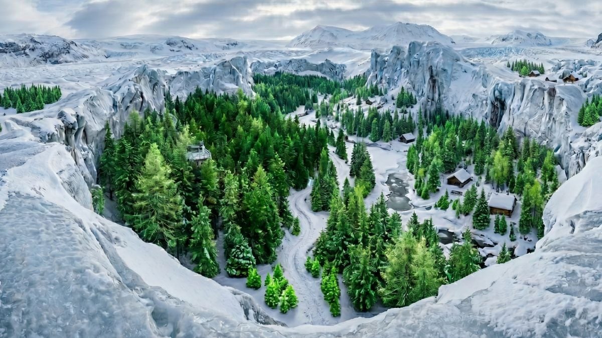 Donmuş ülkenin gizli ormanı: Buzların arasındaki yeşil dünya görenleri şaşırtıyor