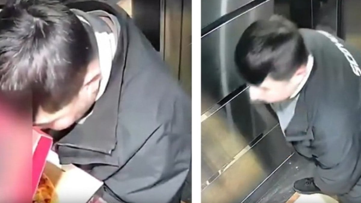 Kuryenin asansörde yaptığı rezillik şehri ayağa kaldırdı