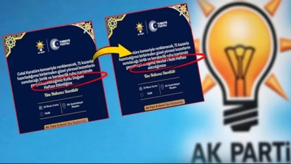 AKP örgütü tepkiler sonrası, son anda apar topar değiştirdi