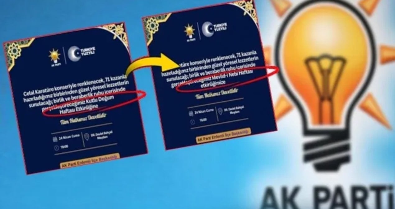 AKP örgütü tepkiler sonrası, son anda apar topar değiştirdi