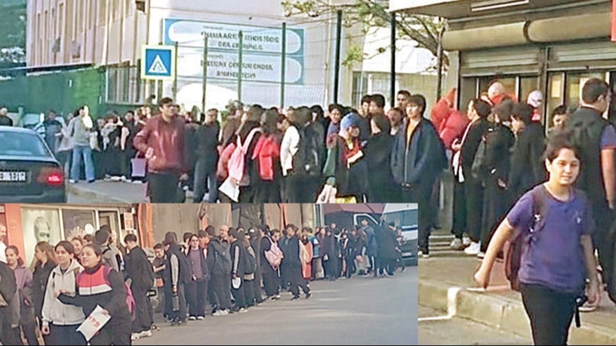 Türkiye bunu da gördü: Okulda kuyruk
