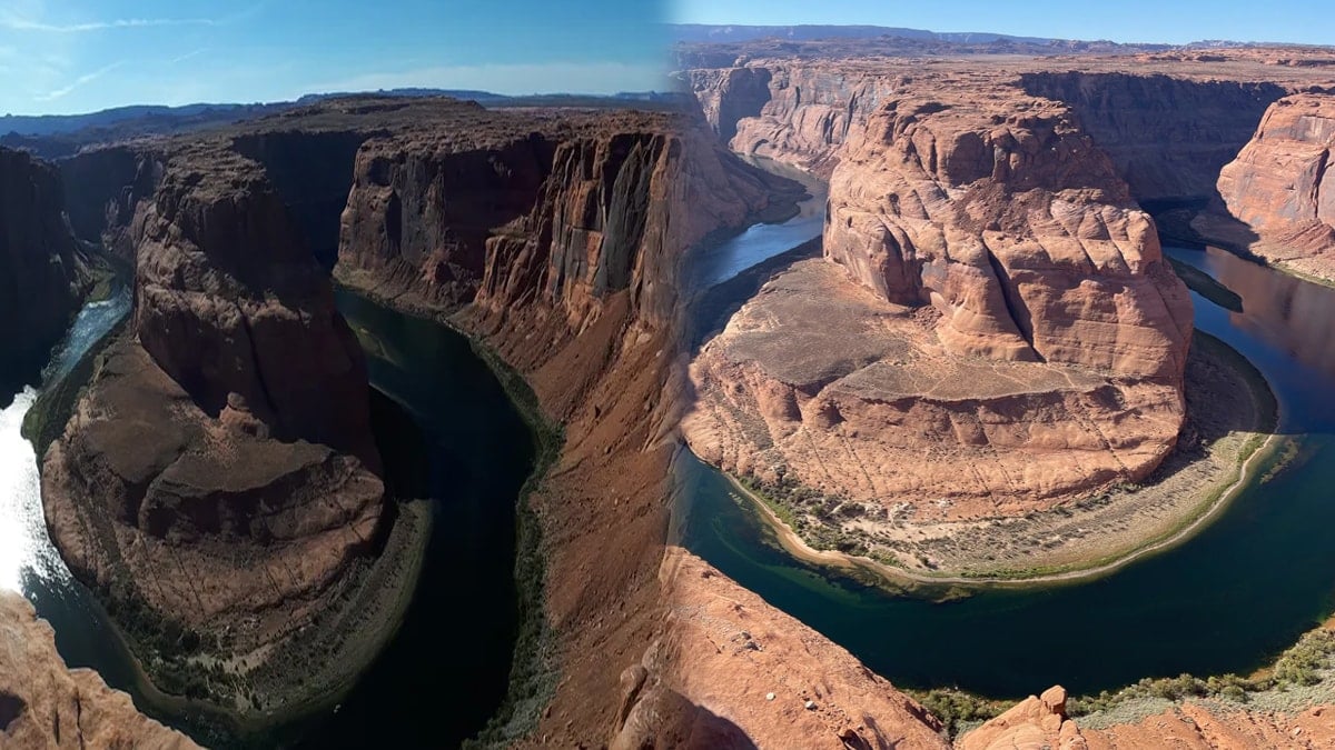 Kızıl kayaların arasındaki dev kıvrım