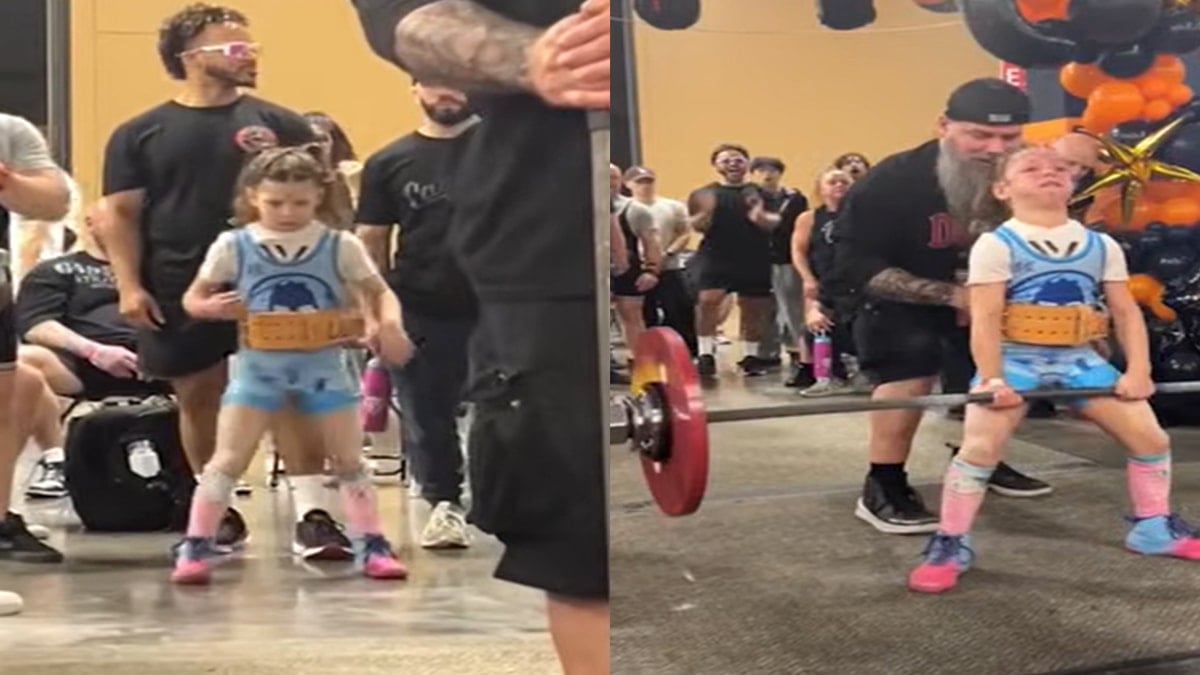 9 yaşındaki küçük kız kendi ağırlığının 3 katını kaldırıyor: Sosyal medyada olay oldu 