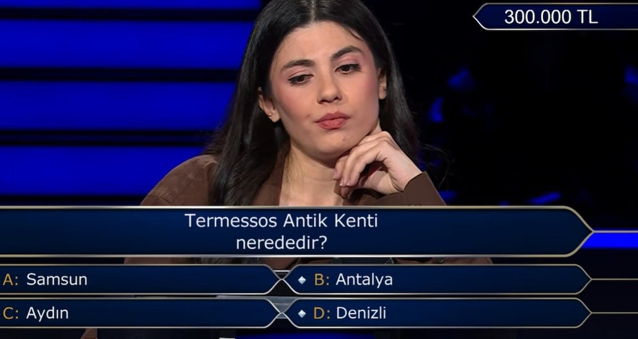 9 soruyu bildi, 10'uncusunda kaybetti: Termessos Antik Kenti sorusu onu 300 bin liradan etti!