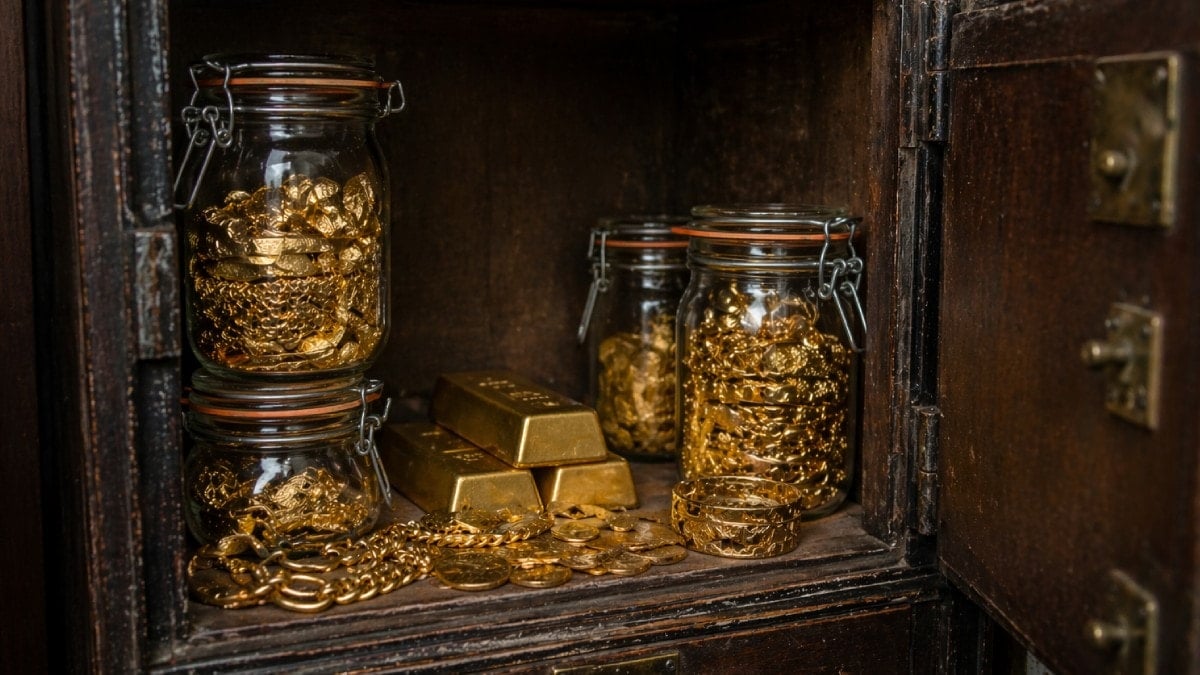 Evdeki gizli bölmeden servet çıktı