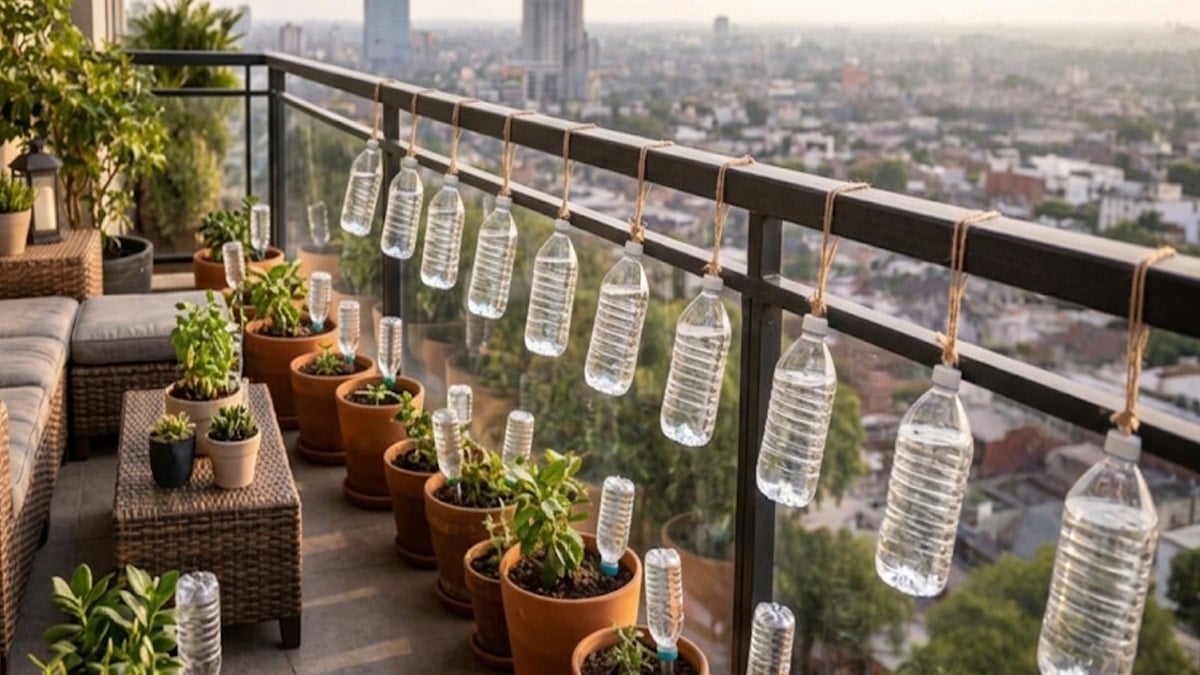 Dışarı çıkmadan önce balkona pet şişe bağlayın 