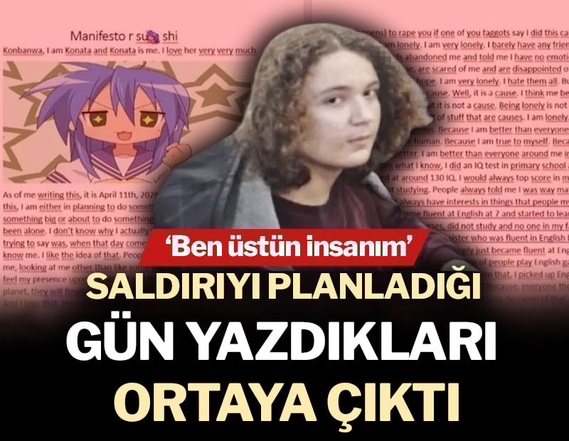 Saldırıyı planladığı gün yazdıkları ortaya çıktı
