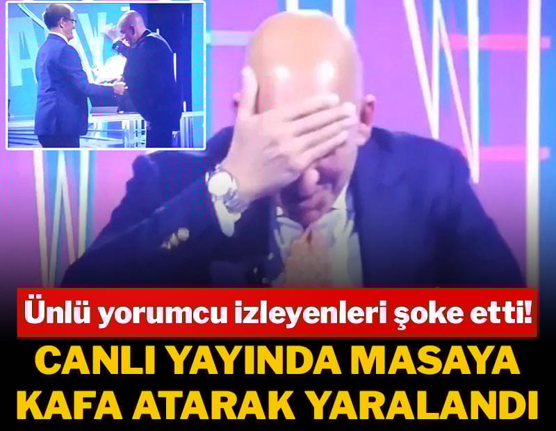 Ünlü yorumcu masaya kafa atarak yaralandı! Yardımına Fabio Capello koştu