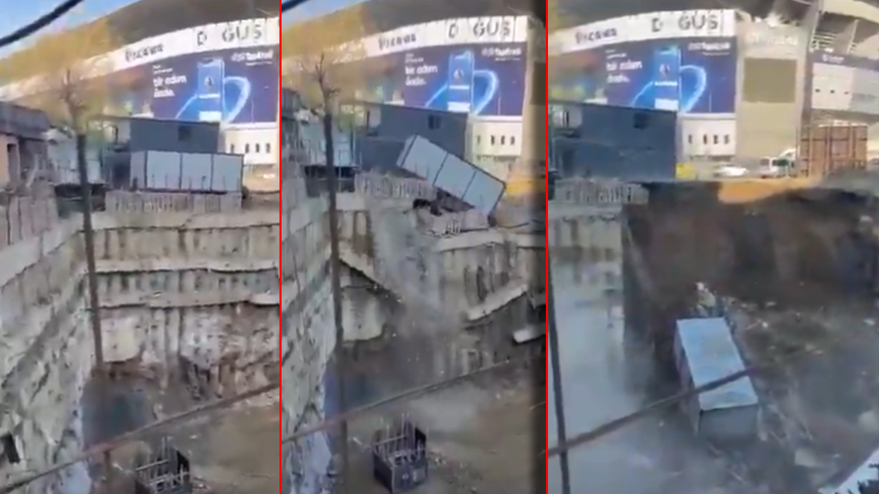 Fenerbahçelilerin yüreği ağzına geldi: Stadın yanındaki inşaatta çökme