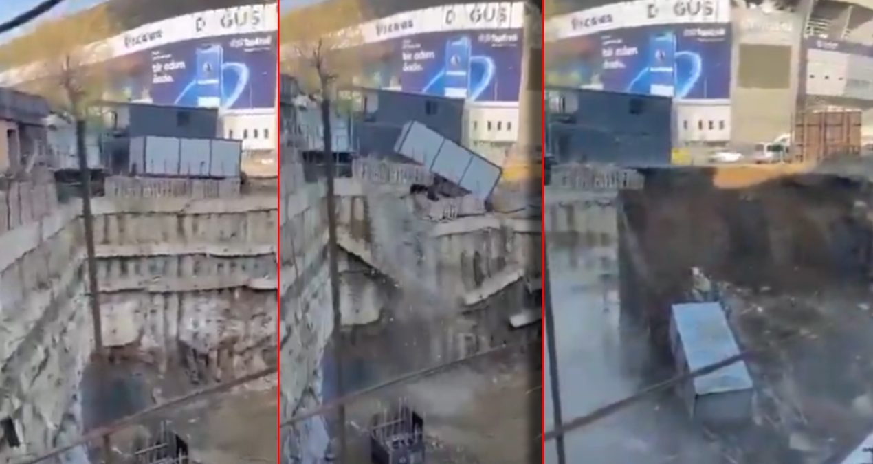 Fenerbahçelilerin yüreği ağzına geldi: Stadın yanındaki inşaatta çökme