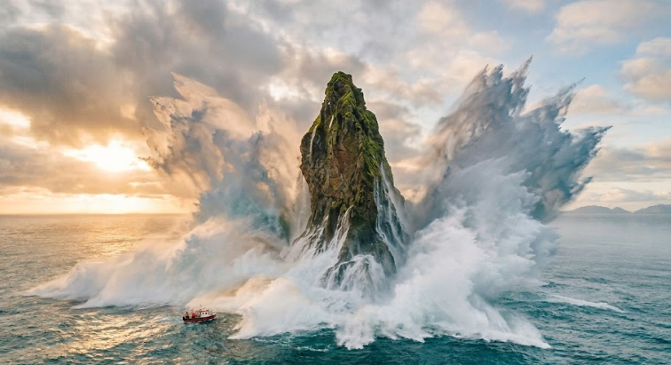 Denizin içinden 3 bin metrelik devasa dağ çıktı