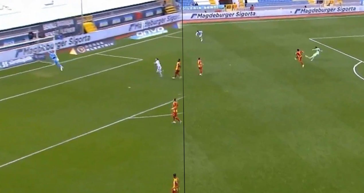 Süper Lig'de inanılmaz gol! Tam 80 metreden attı