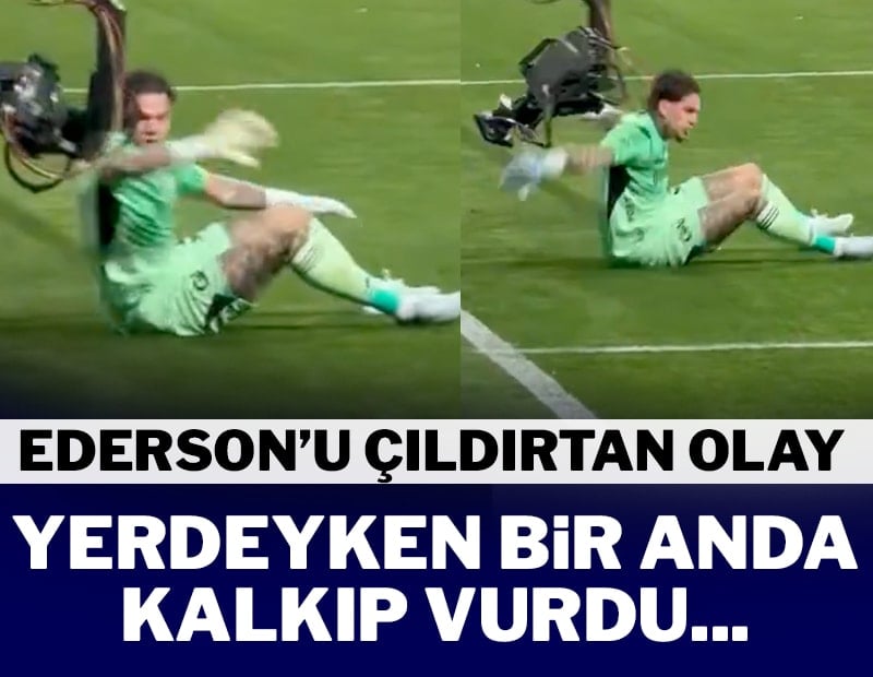 Ederson'u çıldırtan olay! Yerdeyken bir anda kalkıp vurdu