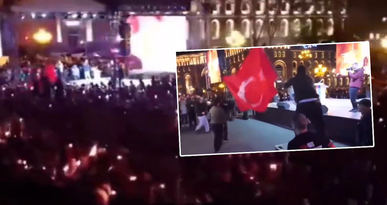 Ermenistan’da Türk bayrağına alçak saldırı! Paşinyan’dan açıklama geldi