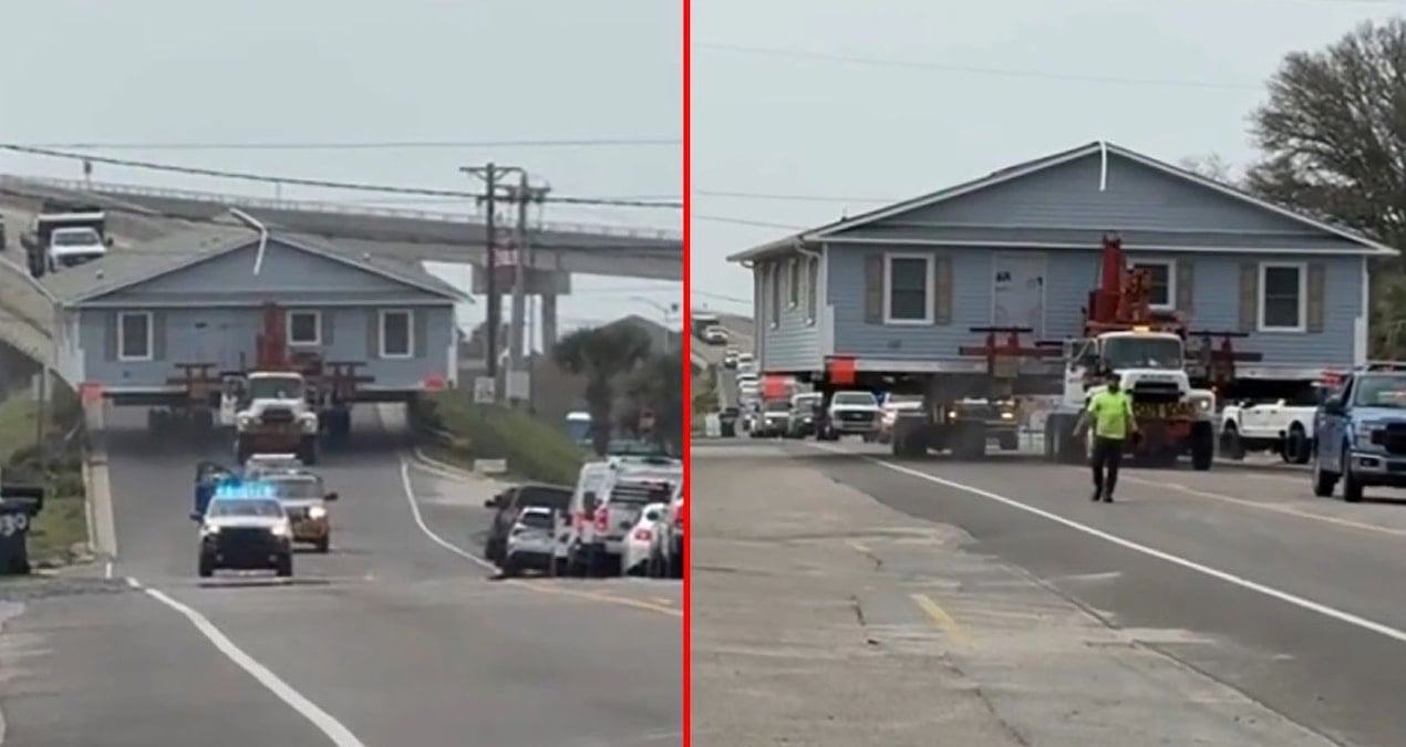 Karayolunda devasa ev taşıdılar