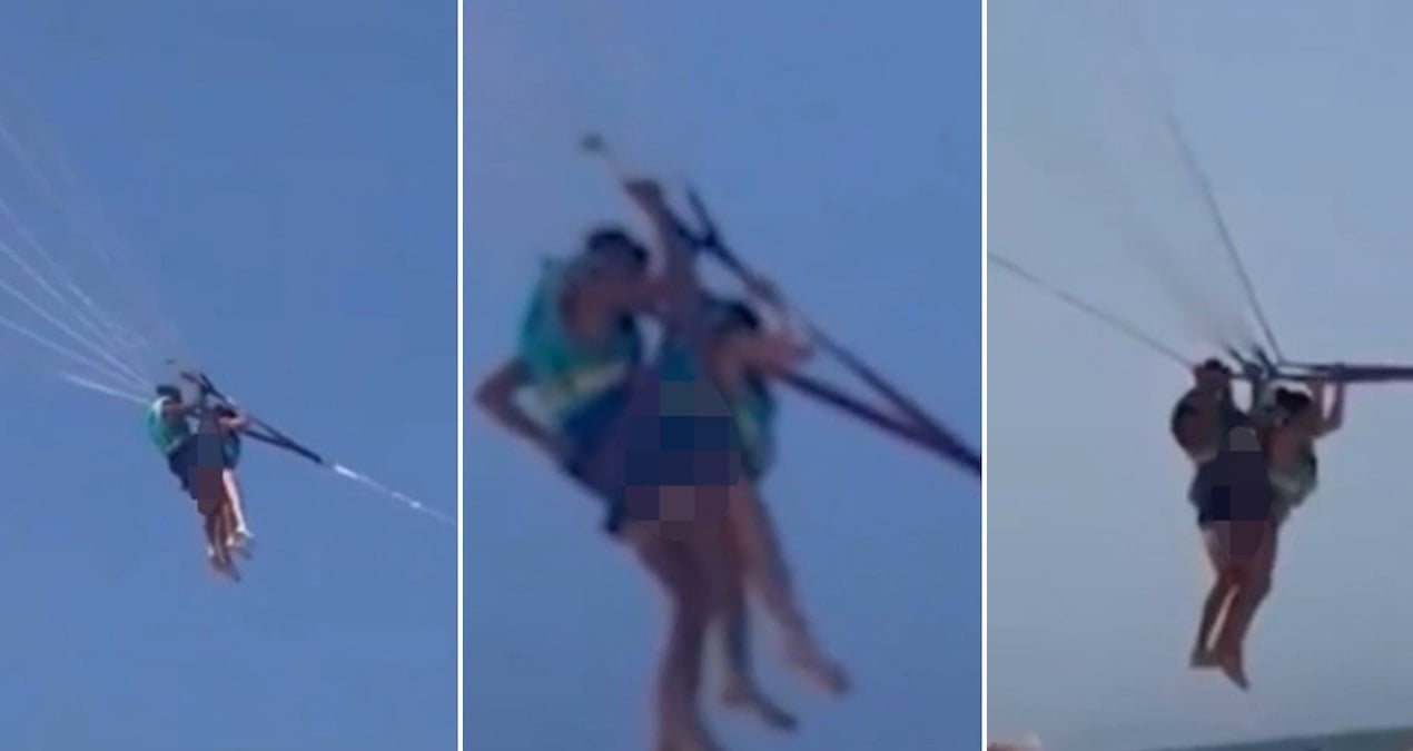 Gökyüzünde skandal! Yamaç paraşütü yapan turist neye uğradığını şaşırdı