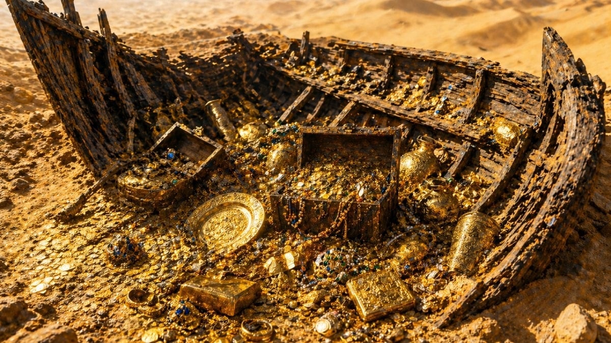 Çölün ortasından servet çıktı: 500 yıllık gemi hazineyle dolu bulundu