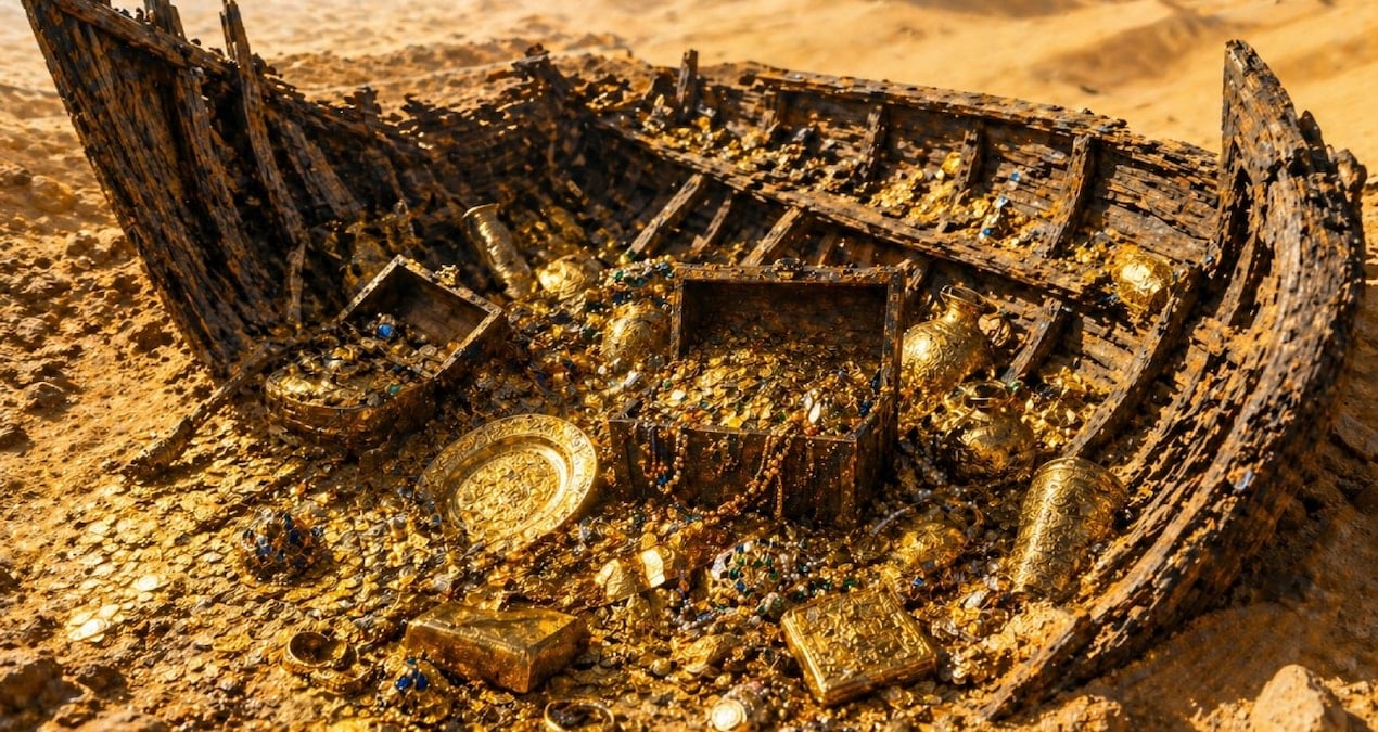 Çölün ortasından servet çıktı: 500 yıllık gemi hazineyle dolu bulundu