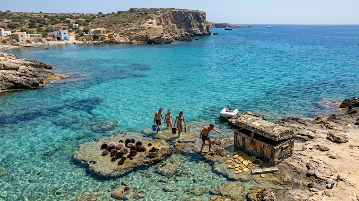 Deniz kestanesi ararken hazine buldular