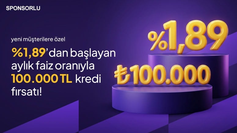 %1,89 Faizli 100.000 Kredi Fırsatı!