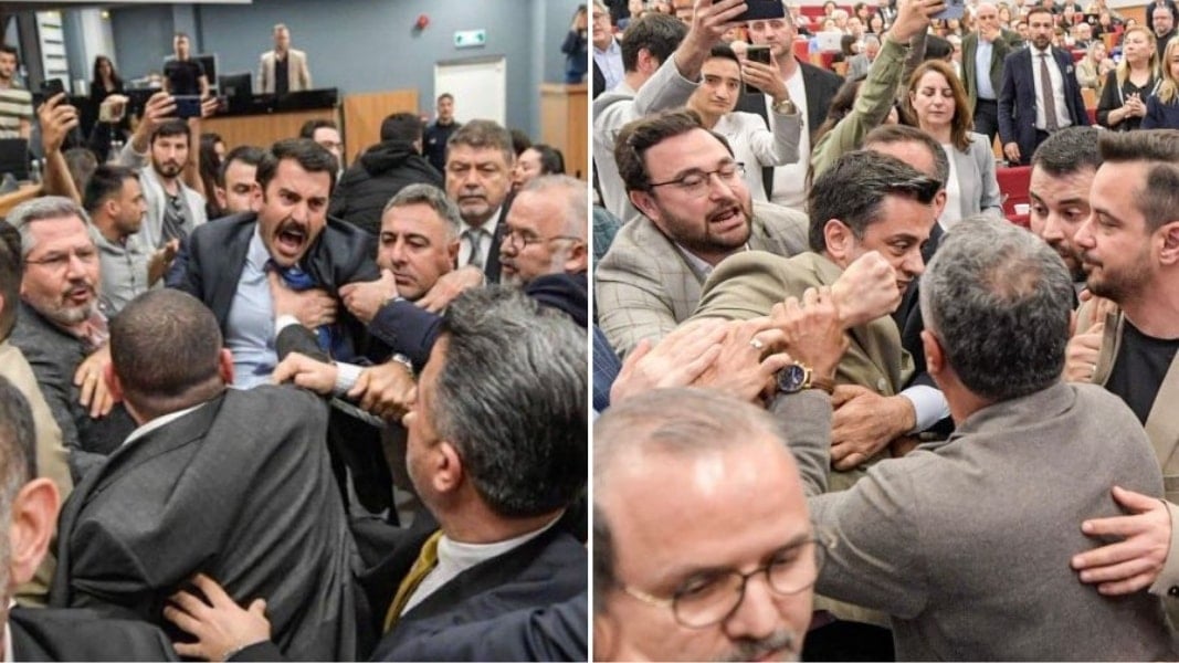 İzmir'de belediye meclisi karıştı; Ara verildi, arbede devam etti
