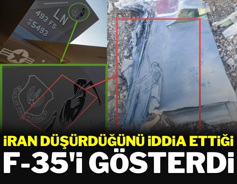İran vurulduğunu iddia ettiği F-35'in enkazını paylaştı