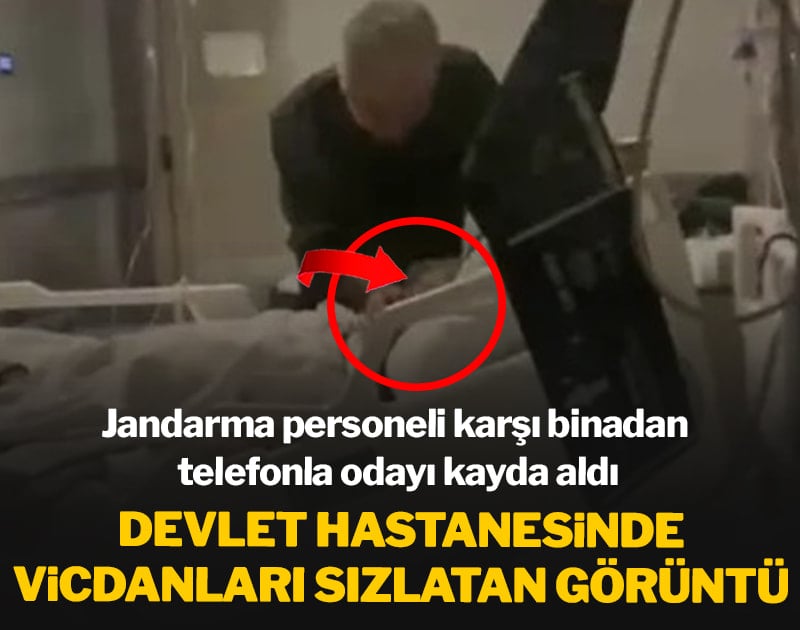 Devlet hastanesinde vicdanları sızlatan anlar: Jandarma personeli görüntüyü çekti