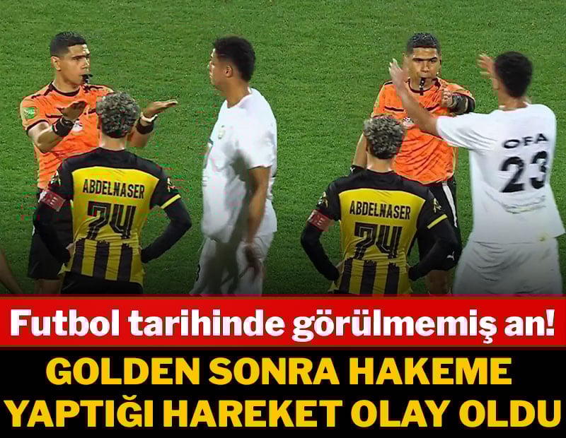 Futbol tarihinde görülmemiş an! Golden sonra hakeme yaptığı hareket olay oldu