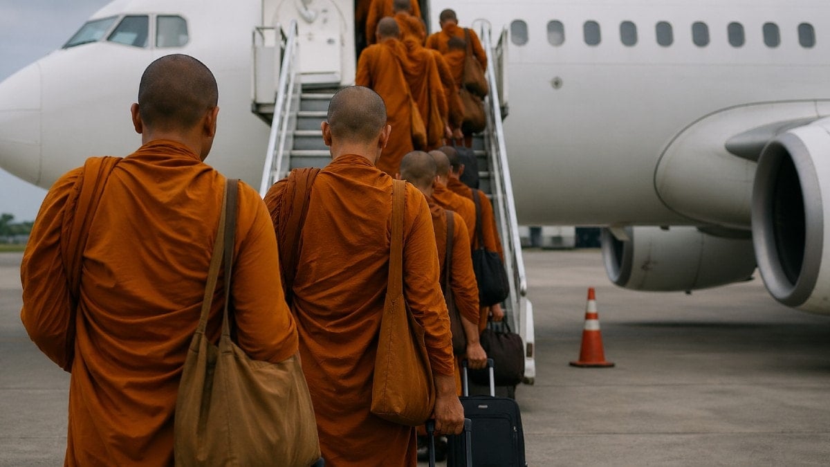 22 Budist keşişin bavulundan 110 kilo esrar çıktı