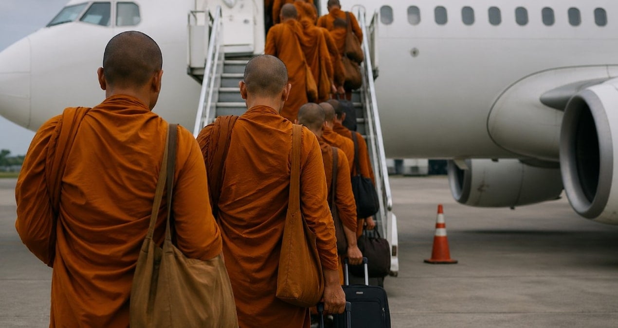 Tatilden döndüler, gözaltına alındılar: 22 Budist keşişin bavulundan 110 kilo esrar çıktı