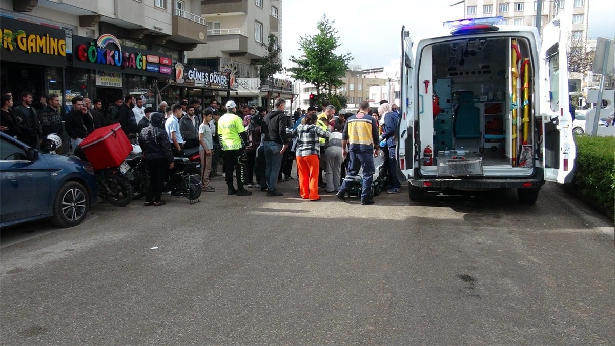 Kilis'te motosikletin bebek arabasına çarptığı kaza kamerada