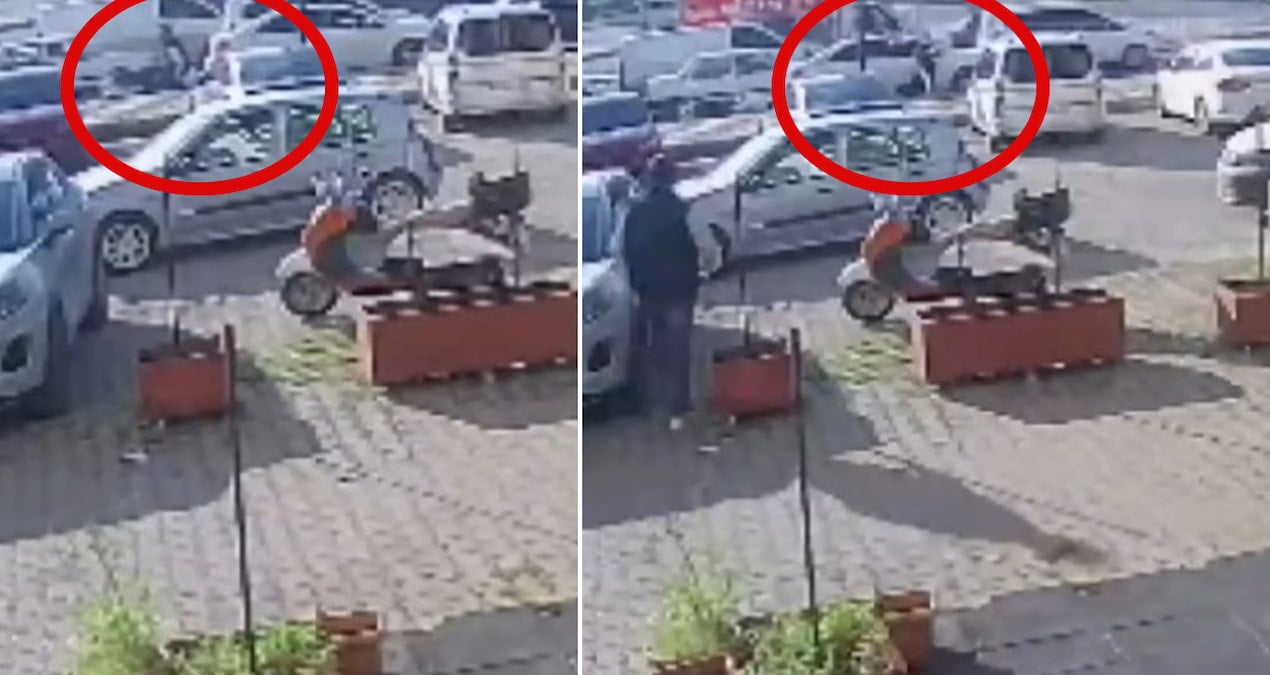 Kırmızı ışıkta bekleyen gençlere silahlı saldırı! Kamera anbean kaydetti