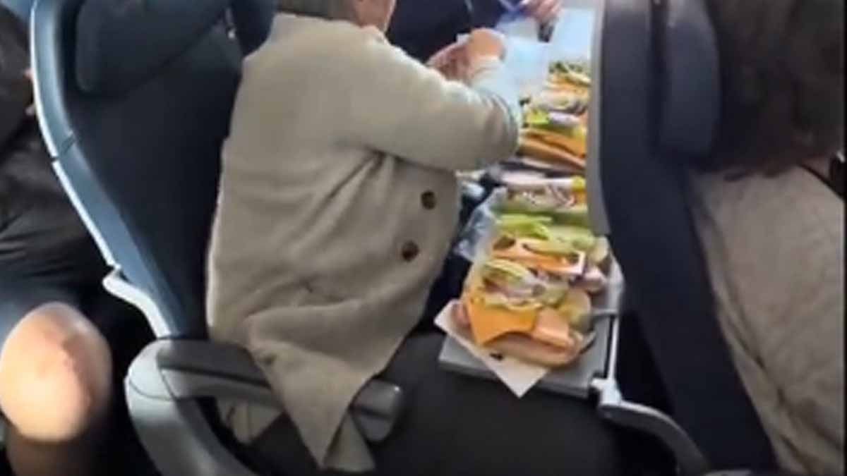 Uçağı 'sandviç dükkanına' çevirdi, gören bir daha baktı