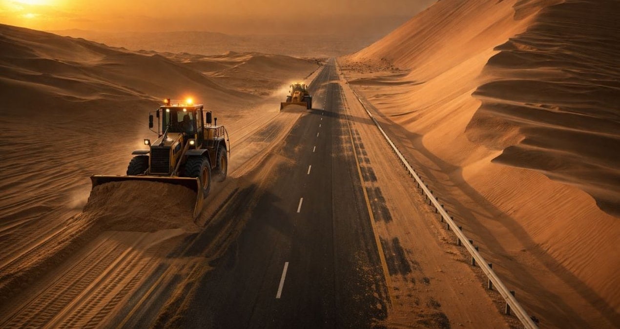 Kumlar yolu yutmasın diye her gün aynı mücadeleyi veriyorlar