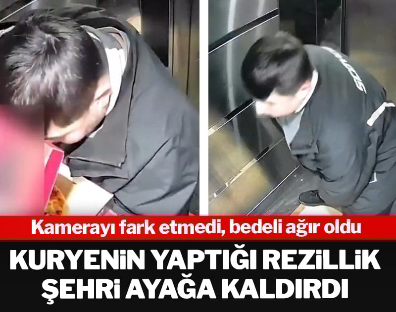 Kuryenin asansörde yaptığı rezillik şehri ayağa kaldırdı