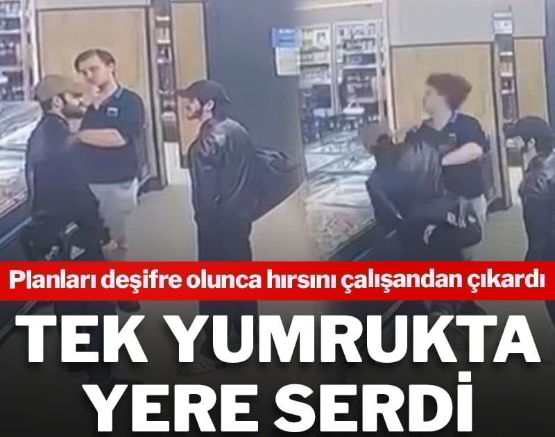 Planları deşifre oldu, çalışanı tek yumrukta yere serdi