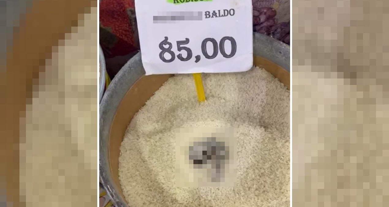 Mide bulandıran görüntüler! Açıkta satılan pirincin içinden çıktı