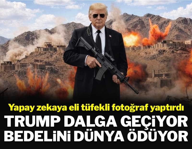 Yapay zekaya eli tüfekli fotoğraf yaptırdı: Trump dalga geçiyor bedelini dünya ödüyor