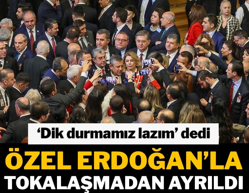 Resepsiyonda dikkat çeken detay! Özel, Erdoğan ile tokalaşmadı