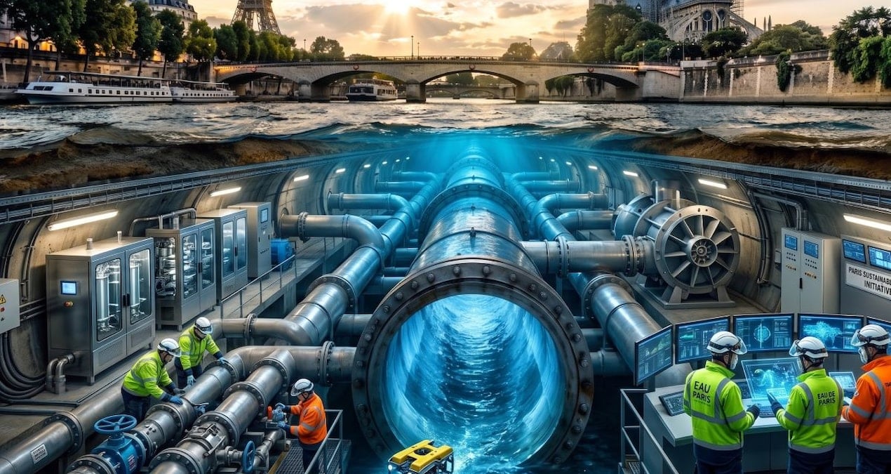 Şehrin altına gizlediler: Nehir suyu artık dev bir klima gibi çalışıyor