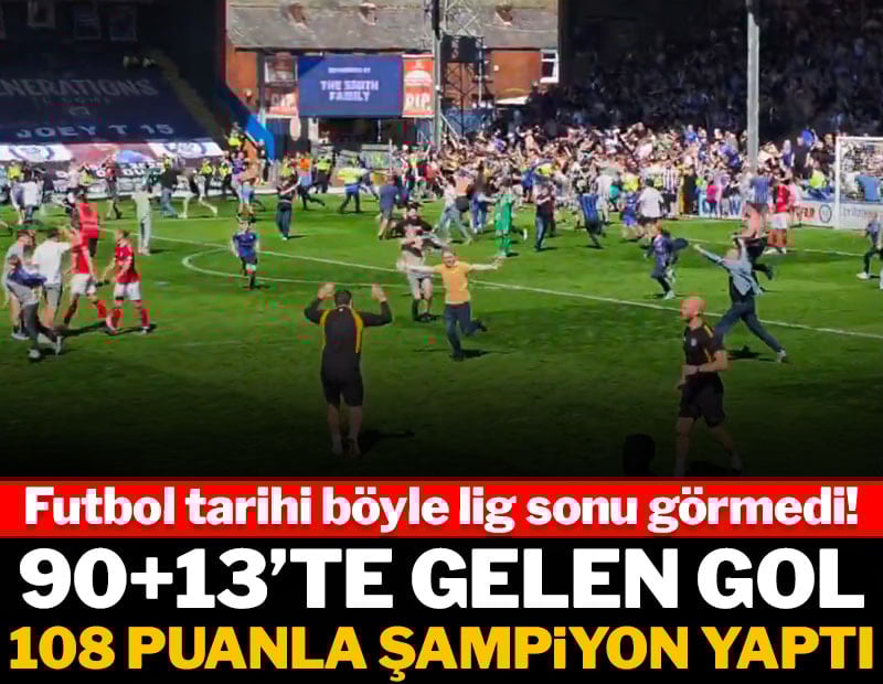 90+13'te gelen gol 108 puanla şampiyon yaptı! Futbol tarihi böyle lig sonu görmedi