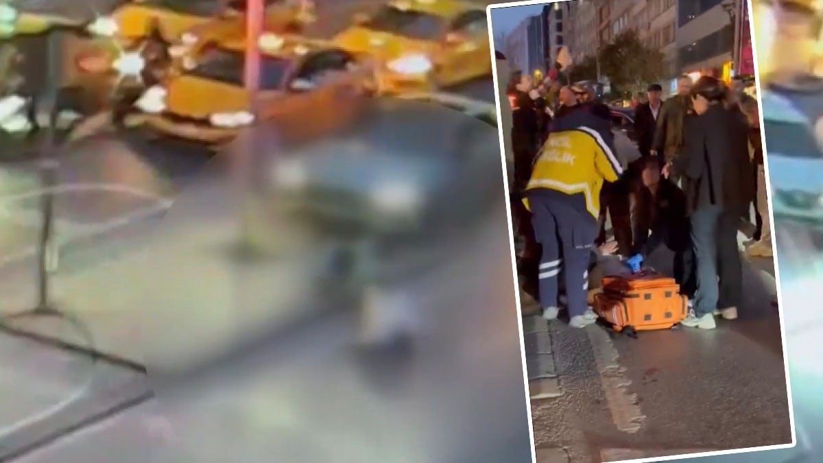 Şişli’de otomobilin çarptığı direk Mısırlı turistin üzerine devrildi; beyin kanaması geçirdi