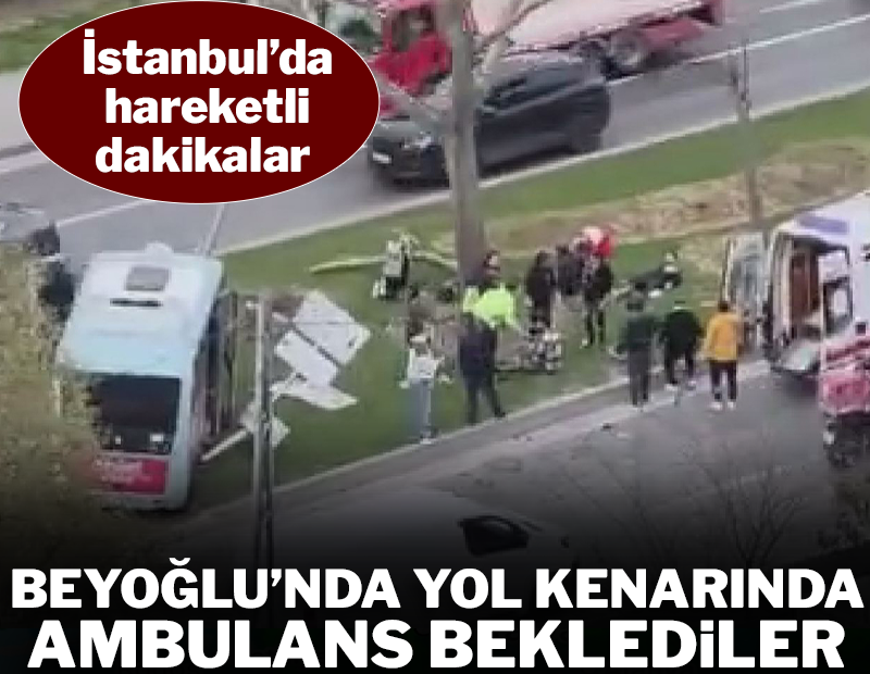 Beyoğlu’nda dolmuş bariyerlere çarptı: Yaralılar var!