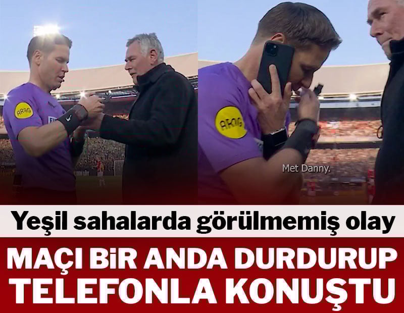 Yeşil sahalarda görülmemiş olay! Maçı durdurup telefonla konuştu