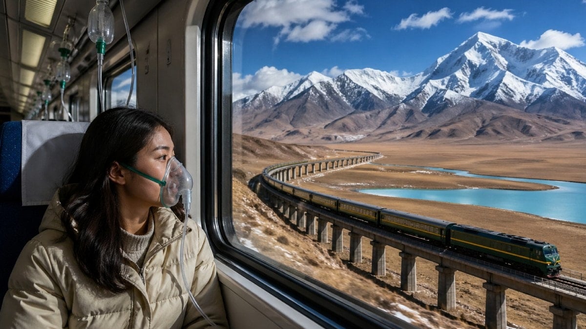 Bu trende nefes almak için maske şart: 5 bin metrede ilerliyor, yolculara oksijen veriliyor
