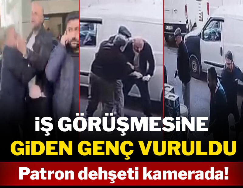 İş görüşmesine giden genç vuruldu: Patron dehşeti kamerada!