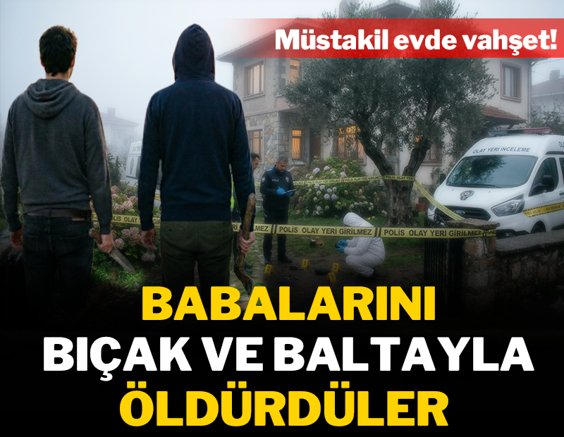 Müstakil evde vahşet! Babalarını bıçak ve baltayla öldürdüler