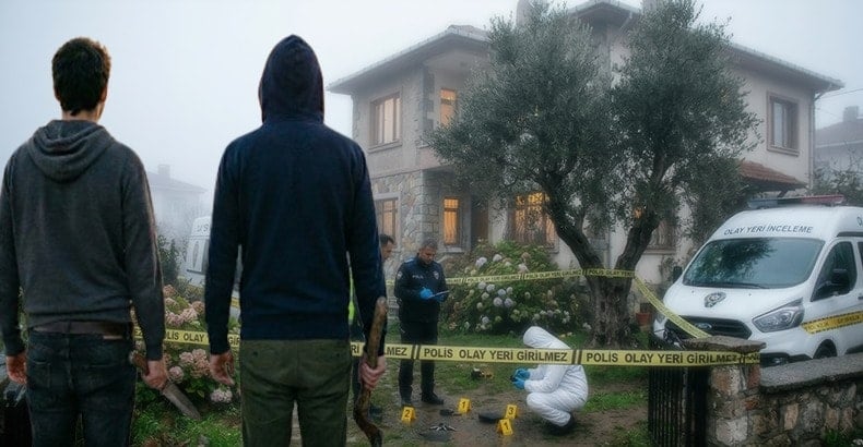 Müstakil evde vahşet! Babalarını bıçak ve baltayla öldürdüler