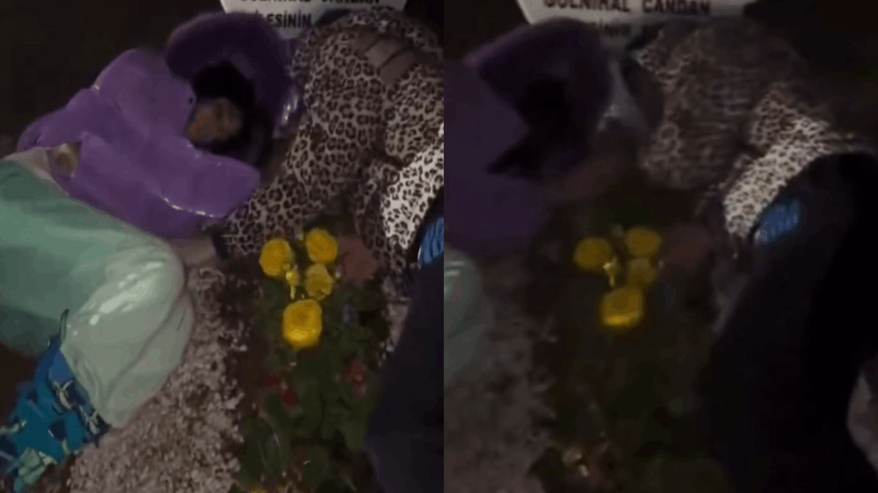 Candan kardeşlerin gece ziyareti: Mezara yatıp sarıldılar