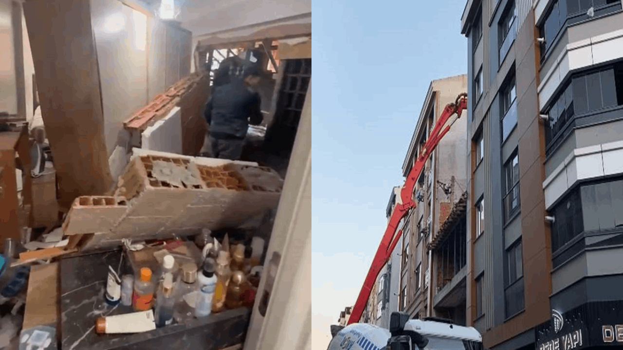 Beton dökme işleminde yan dairenin duvarı çöktü!